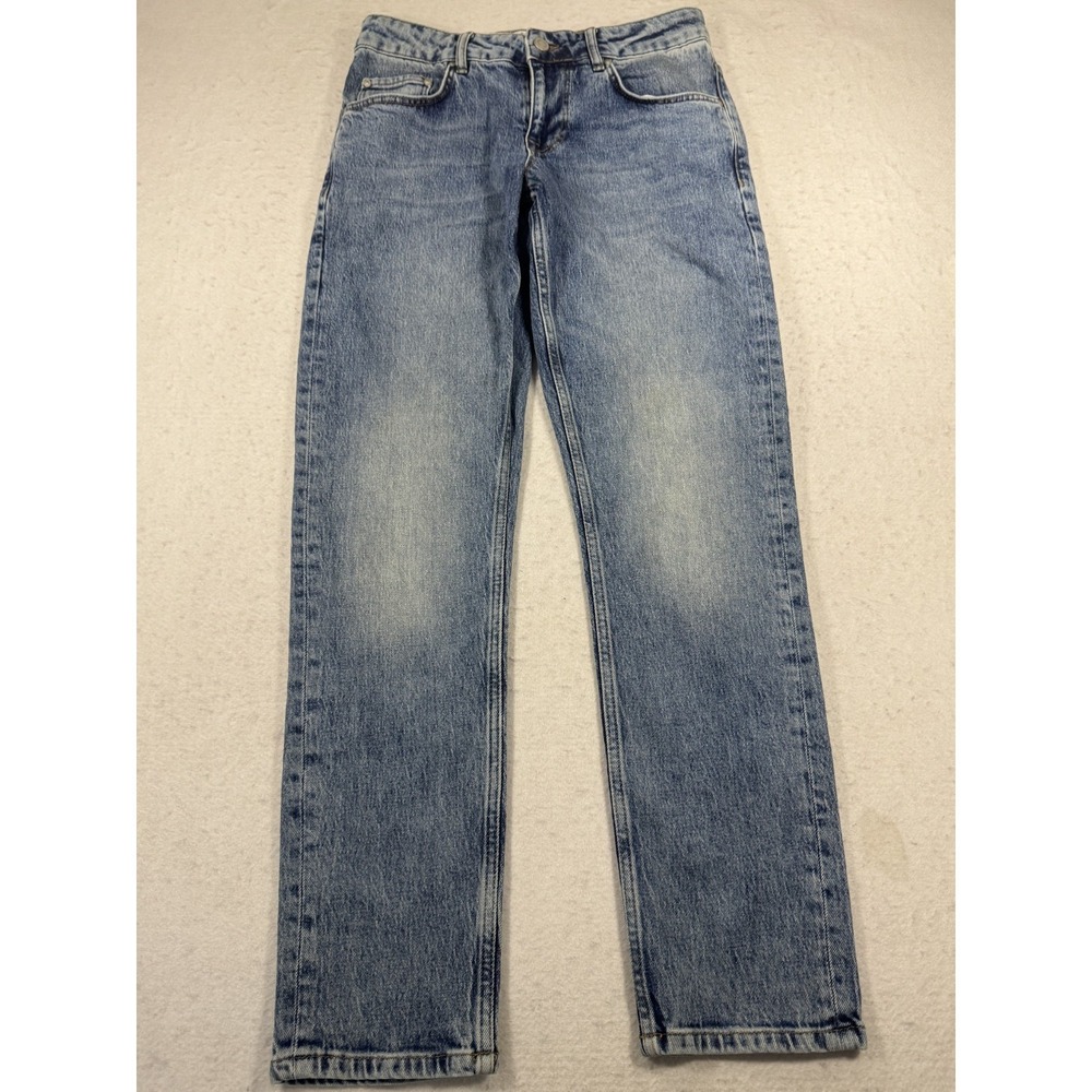 Asos Design Straight Jeans Women 30x30 Blue Denim Cotton Mid Rise Made In Turkey